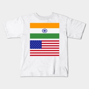 USA and Bharat India Flag Kids T-Shirt